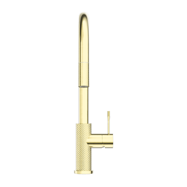 Nero Mixer Taps OPAL PULL OUT SINK MIXER WITH VEGIE SPRAY FUNCTION BRUSHED GOLD (NR251908BG)