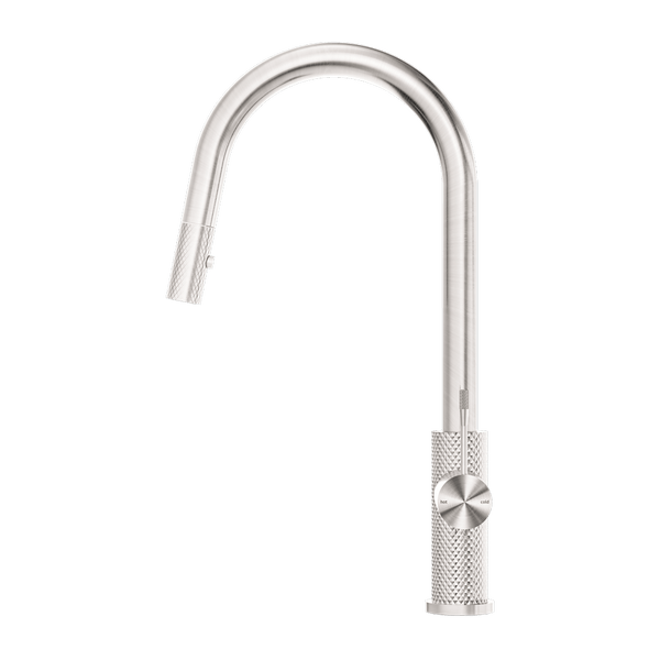 Nero Mixer Taps OPAL PULL OUT SINK MIXER WITH VEGIE SPRAY FUNCTION BRUSHED NICKEL (NR251908BN)