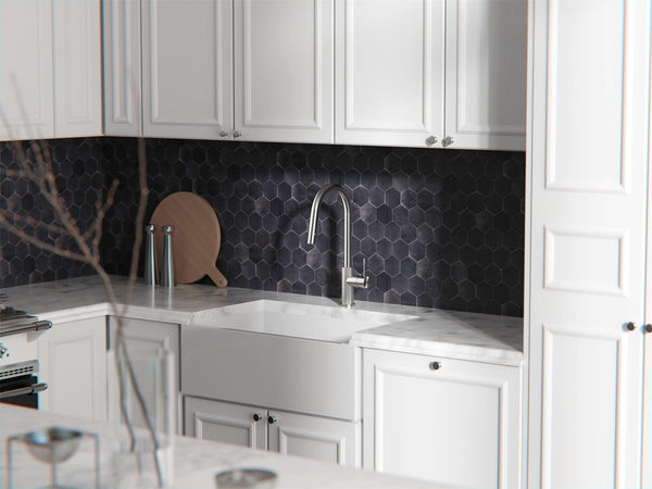 Nero Mixer Taps OPAL PULL OUT SINK MIXER WITH VEGIE SPRAY FUNCTION BRUSHED NICKEL (NR251908BN)