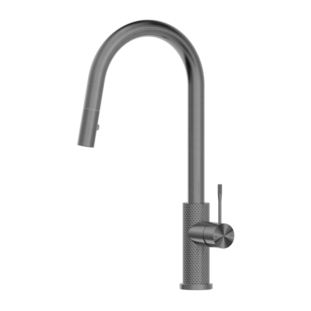 Nero Mixer Taps OPAL PULL OUT SINK MIXER WITH VEGIE SPRAY FUNCTION GRAPHITE (NR251908GR)