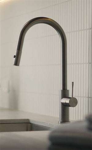 Nero Mixer Taps OPAL PULL OUT SINK MIXER WITH VEGIE SPRAY FUNCTION GRAPHITE (NR251908GR)