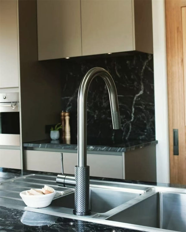 Nero Mixer Taps OPAL PULL OUT SINK MIXER WITH VEGIE SPRAY FUNCTION GRAPHITE (NR251908GR)