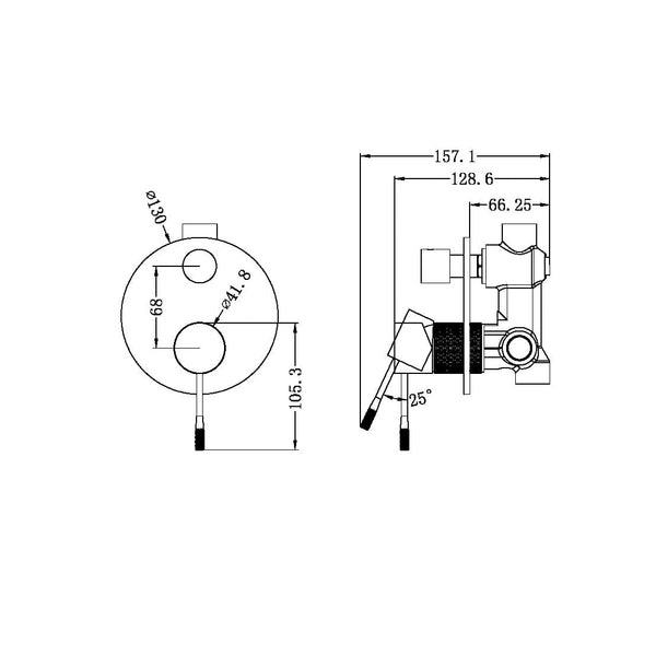 Nero Mixer Taps OPAL SHOWER MIXER WITH DIVERTOR GRAPHITE (NR251909aGR)