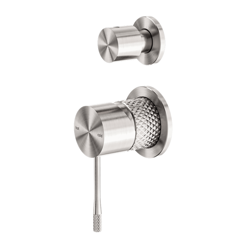 Nero Mixer Taps OPAL SHOWER MIXER WITH DIVERTOR SEPARATE PLATE BRUSHED NICKEL (NR251909eBN)