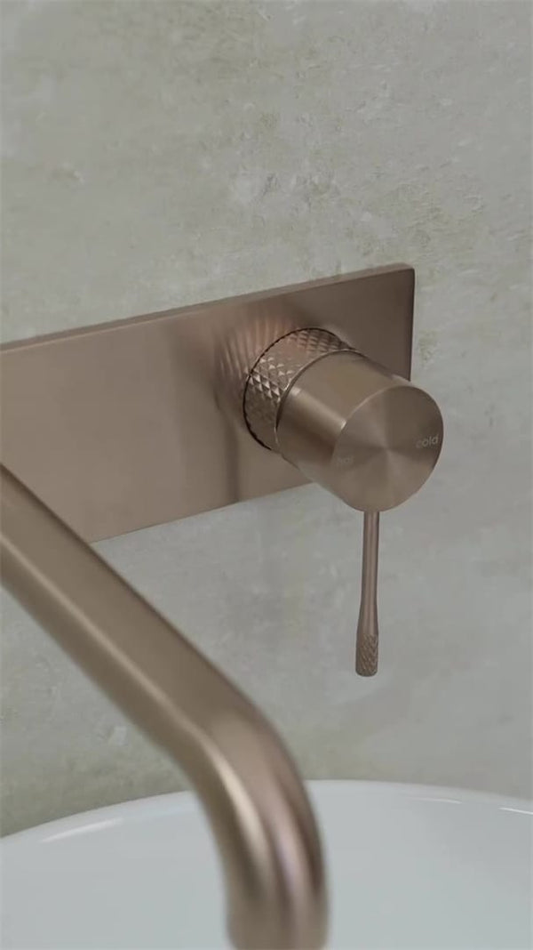 Nero Mixer Taps OPAL WALL BASIN/BATH MIXER 120/160/185/230/260MM BRUSHED BRONZE