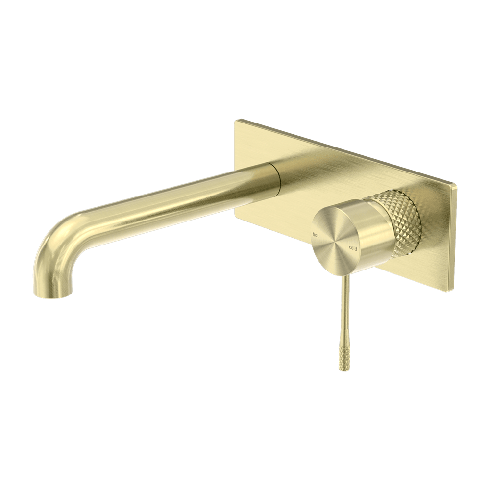 Nero Mixer Taps OPAL WALL BASIN/BATH MIXER 120/160/185/230/260MM BRUSHED GOLD