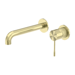 Nero Mixer Taps OPAL WALL BASIN/BATH MIXER SEPARATE BACK PLATE 120/160/185/230/260MM BRUSHED GOLD