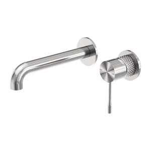 Nero Mixer Taps OPAL WALL BASIN/BATH MIXER SEPARATE BACK PLATE 120/160/185/230/260MM BRUSHED NICKEL