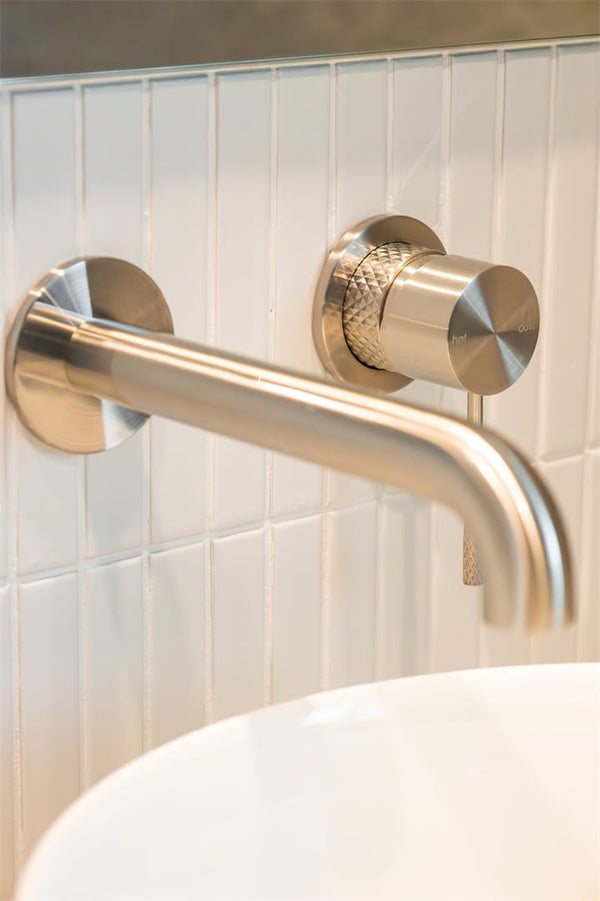 Nero Mixer Taps OPAL WALL BASIN/BATH MIXER SEPARATE BACK PLATE 120/160/185/230/260MM BRUSHED NICKEL