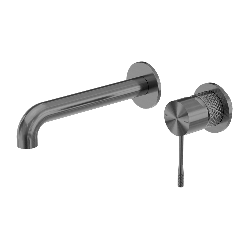 Nero Mixer Taps OPAL WALL BASIN/BATH MIXER SEPARATE BACK PLATE 120/160/185/230/260MM GRAPHITE