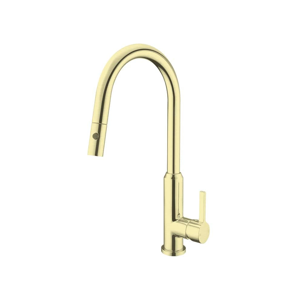 Nero Mixer Taps PEARL PULL OUT SINK MIXER WITH VEGIE SPRAY FUNCTION BRUSHED GOLD (NR231708BG)