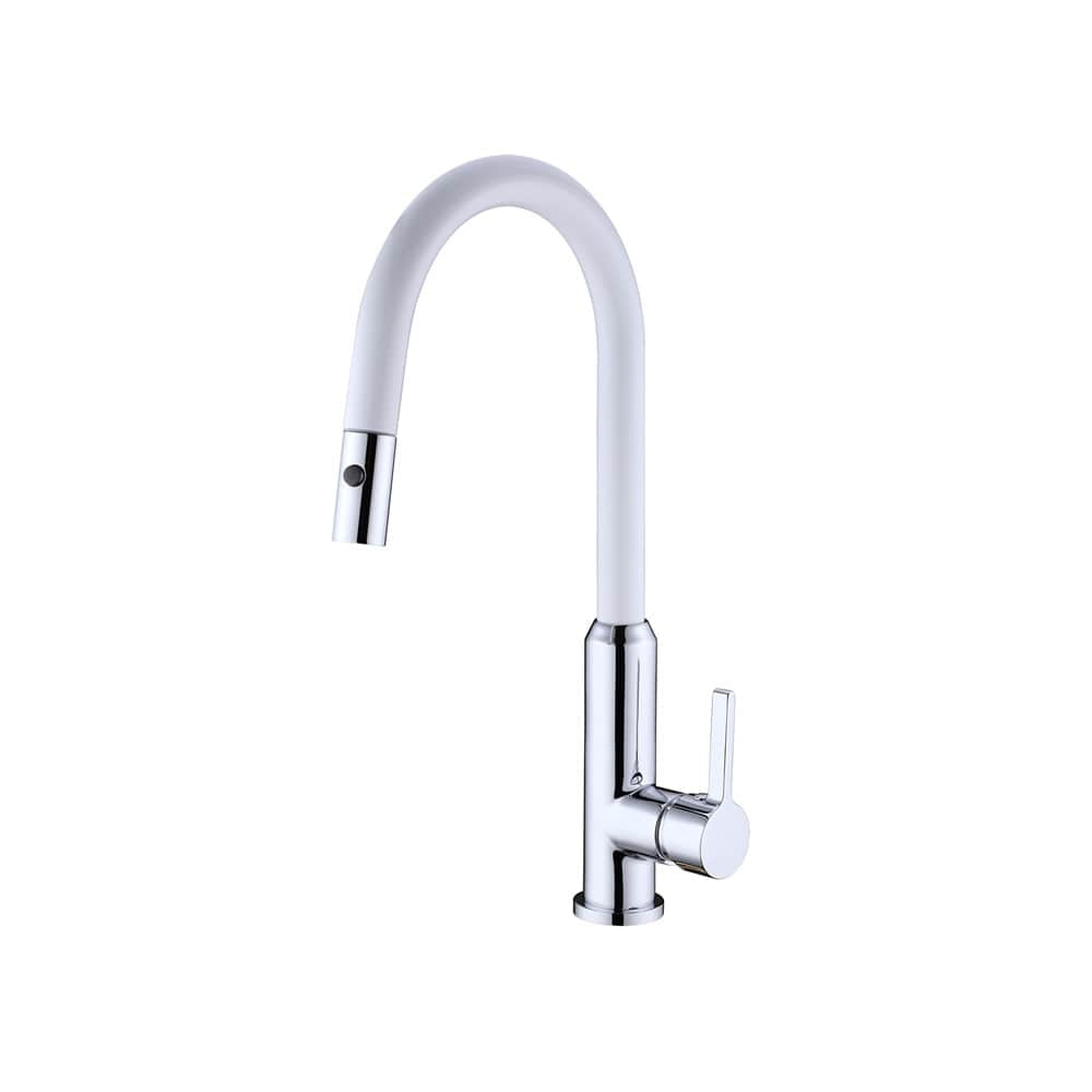 Nero Mixer Taps PEARL PULL OUT SINK MIXER WITH VEGIE SPRAY FUNCTION CHROME WHITE (NR231708CW)