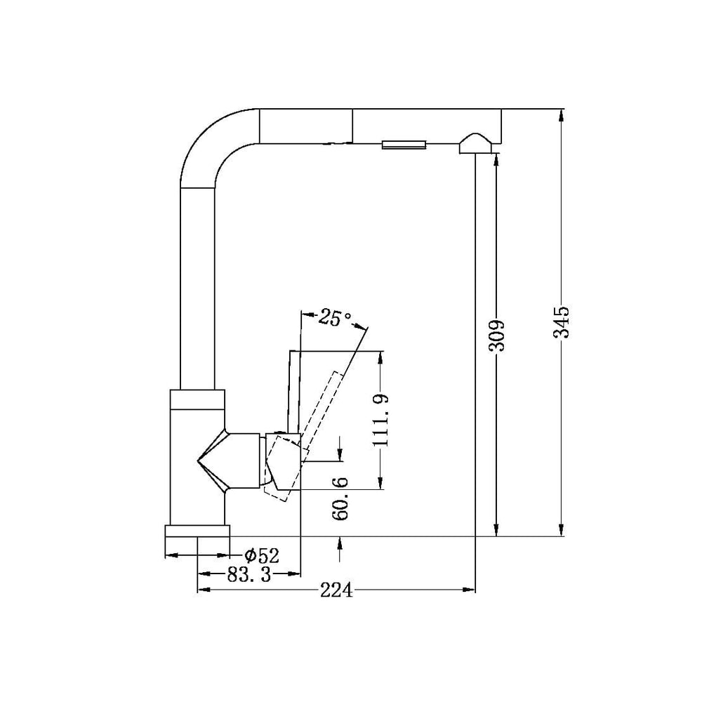 PULL OUT SINK MIXER WITH VEGIE SPRAY FUNCTION CHROME (NR311808CH)