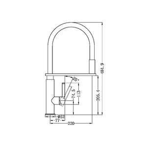 Nero Mixer Taps RIT PULL OUT SINK MIXER CHROME (NR221707CH)