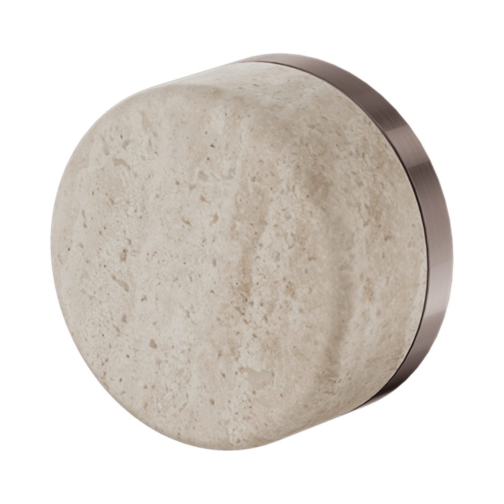 Nero Mixer Taps SERENITY PROGRESSIVE SHOWER MIXER WITH ROME TRAVERTINE HANDLE BRUSHED BRONZE (24E003BZ)