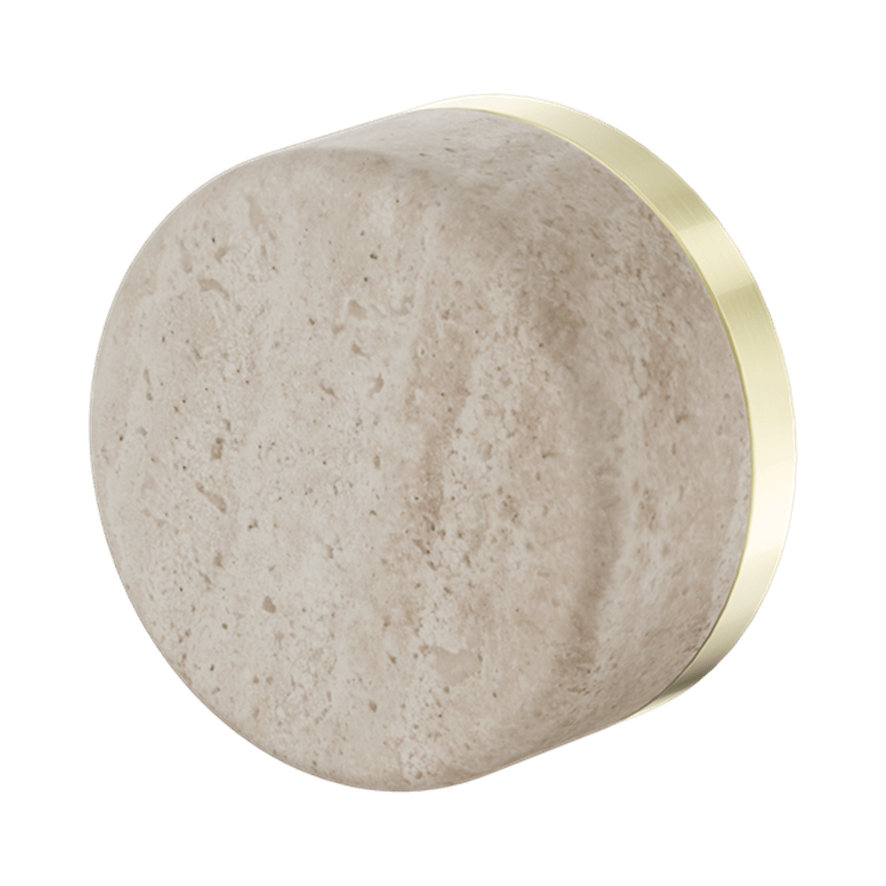Nero Mixer Taps SERENITY PROGRESSIVE SHOWER MIXER WITH ROME TRAVERTINE HANDLE BRUSHED GOLD (24E003BG)