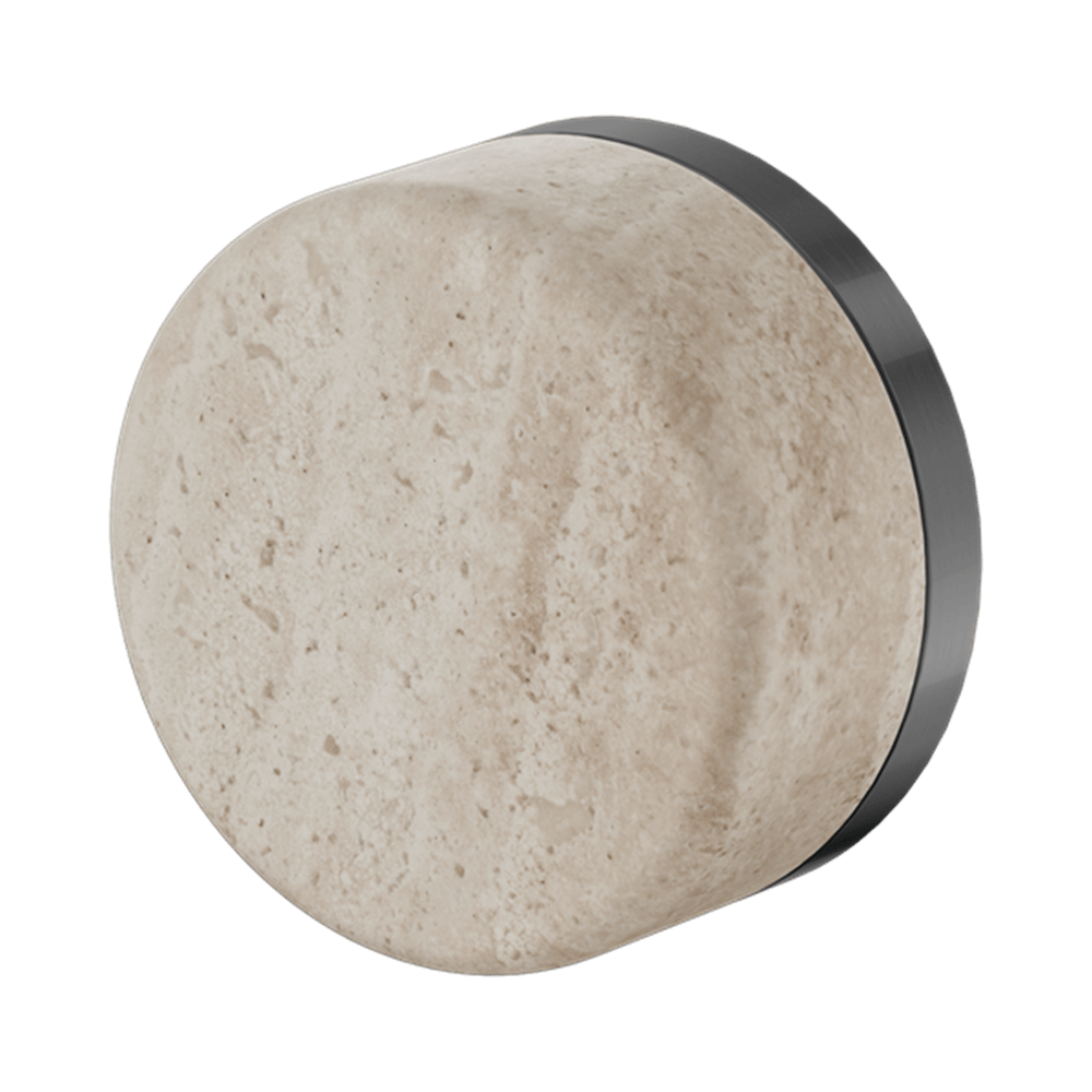 Nero Mixer Taps SERENITY PROGRESSIVE SHOWER MIXER WITH ROME TRAVERTINE HANDLE GUN METAL (24E003GM)