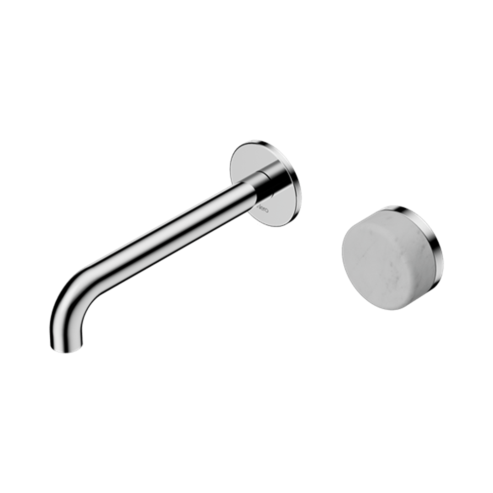 Nero Mixer Taps Serenity Progressive Wall Basin Mixer 160/185/220mm Spout With Carrara Handle Chrome