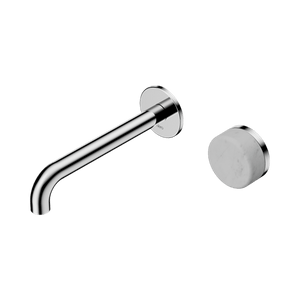 Nero Mixer Taps Serenity Progressive Wall Basin Mixer 160/185/220mm Spout With Carrara Handle Chrome