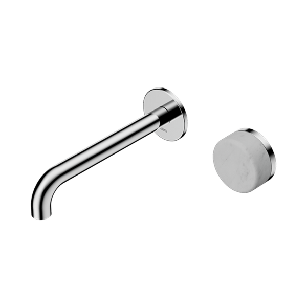 Nero Mixer Taps Serenity Progressive Wall Basin Mixer 160/185/220mm Spout With Carrara Handle Chrome