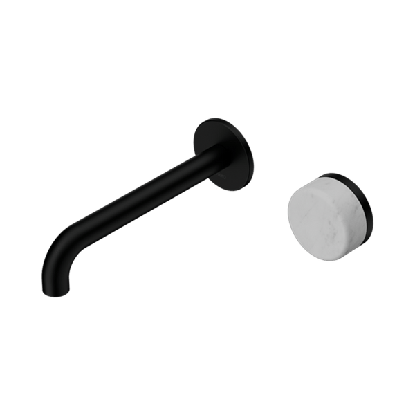 Nero Mixer Taps Serenity Progressive Wall Basin Mixer 160/185/220mm Spout With Carrara Handle Matte Black