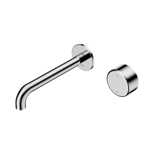 Nero Mixer Taps Serenity Progressive Wall Basin Mixer 160/185/220mm Spout With Metal Handle Chrome