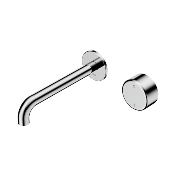 Nero Mixer Taps Serenity Progressive Wall Basin Mixer 160/185/220mm Spout With Metal Handle Chrome
