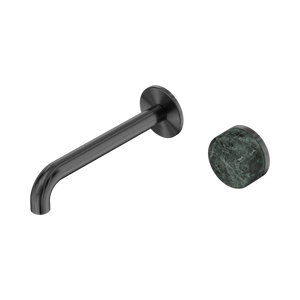 Nero Mixer Taps Serenity Progressive Wall Basin Mixer 160/185/220mm Spout With Verde Alpi Handle Gun Metal
