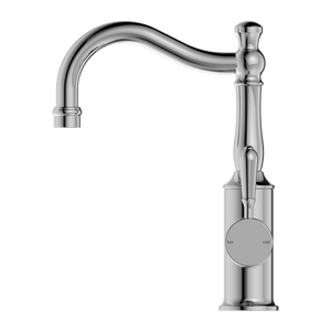 Nero Mixer Taps YORK BASIN MIXER HOOK SPOUT WITH METAL LEVER CHROME (NR69210202CH)