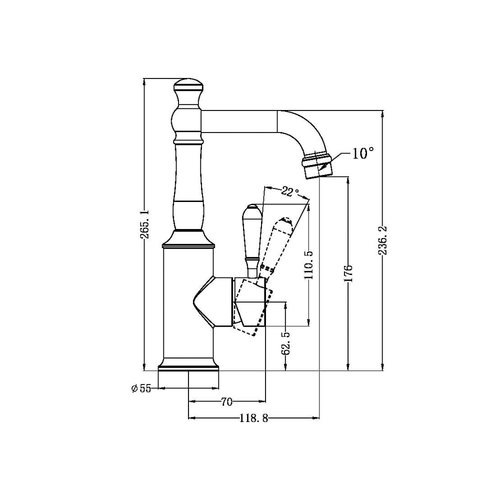 York Basin Mixer With Metal Lever Brushed Nickel (NR69210102BN)