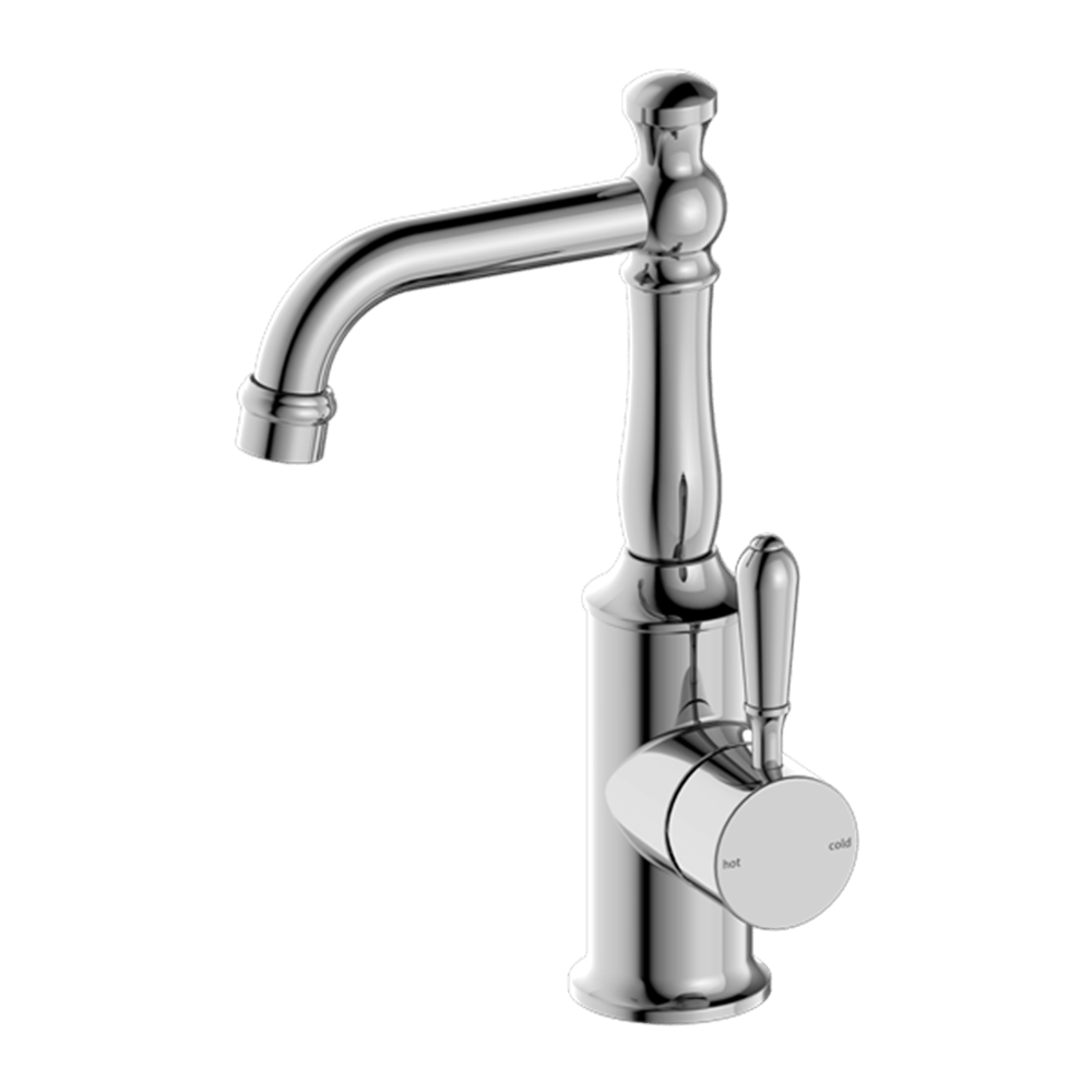 Nero Mixer Taps YORK BASIN MIXER WITH METAL LEVER CHROME (NR69210102CH)