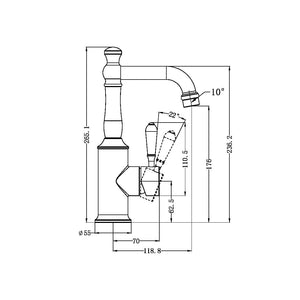 Nero Mixer Taps YORK BASIN MIXER WITH WHITE PORCELAIN LEVER CHROME (NR69210101CH)