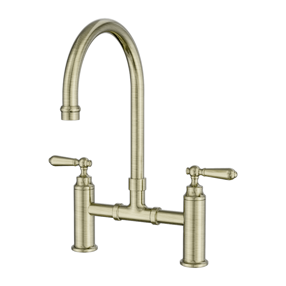 Nero Mixer Taps York Bridge Kitchen Set Aged Brass (NR692107bAB)