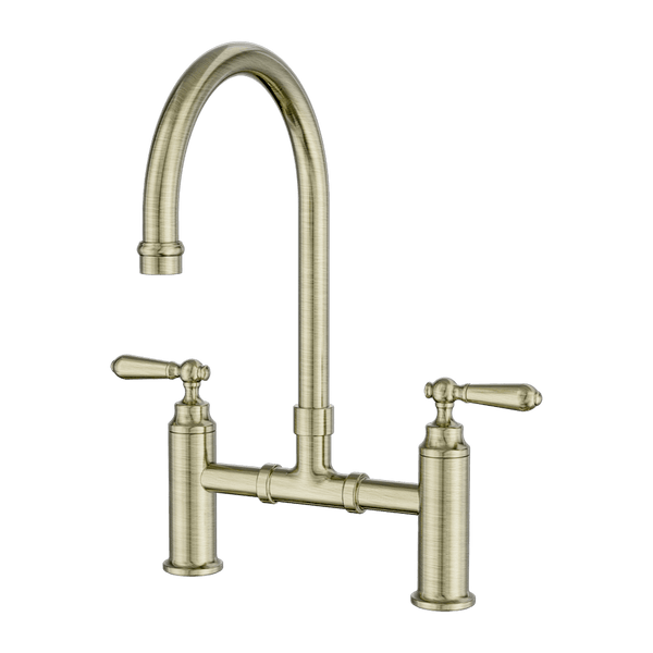 Nero Mixer Taps York Bridge Kitchen Set Aged Brass (NR692107bAB)
