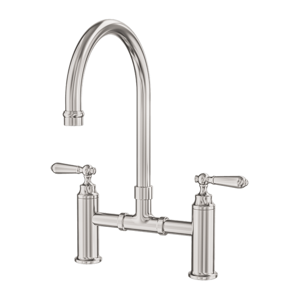 Nero Mixer Taps York Bridge Kitchen Set Brushed Nickel (NR692107bBN)