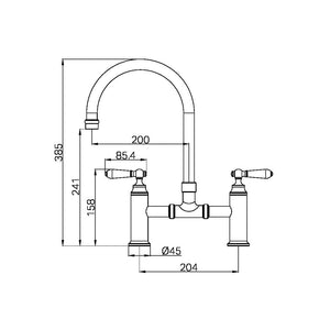 Nero Mixer Taps York Bridge Kitchen Set Chrome (NR692107bCH)