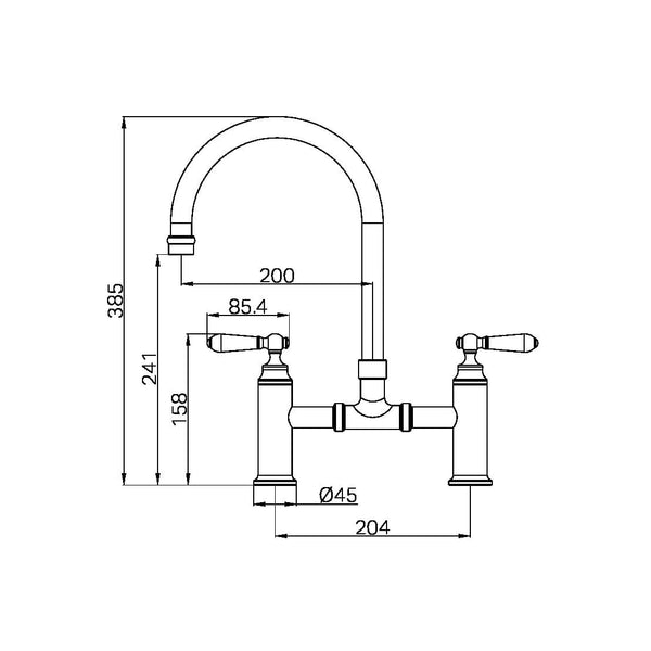 Nero Mixer Taps York Bridge Kitchen Set Chrome (NR692107bCH)