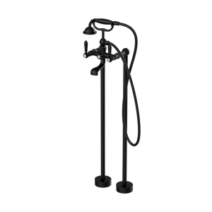 Nero Mixer Taps YORK FREESTANDING BATH SET WITH METAL HAND SHOWER MATTE BLACK (NR692103a02MB)