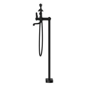 Nero Mixer Taps YORK FREESTANDING BATH SET WITH METAL HAND SHOWER MATTE BLACK (NR692103a02MB)