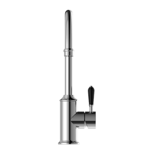 Nero Mixer Taps YORK KITCHEN MIXER GOOSENECK SPOUT WITH BLACK PORCELAIN LEVER CHROME (NR69210603CH)