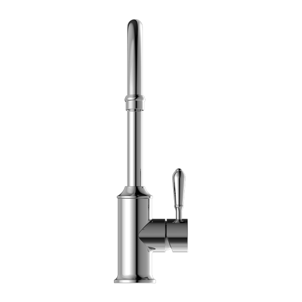 Nero Mixer Taps YORK KITCHEN MIXER GOOSENECK SPOUT WITH METAL LEVER CHROME (NR69210602CH)