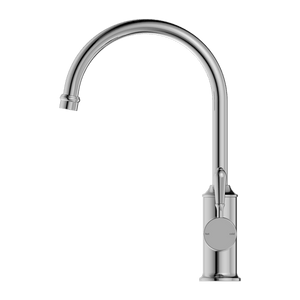Nero Mixer Taps YORK KITCHEN MIXER GOOSENECK SPOUT WITH METAL LEVER CHROME (NR69210602CH)