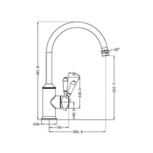 Nero Mixer Taps YORK KITCHEN MIXER GOOSENECK SPOUT WITH METAL LEVER CHROME (NR69210602CH)