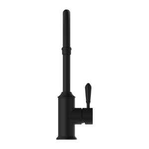 Nero Mixer Taps YORK KITCHEN MIXER GOOSENECK SPOUT WITH METAL LEVER MATTE BLACK (NR69210602MB)