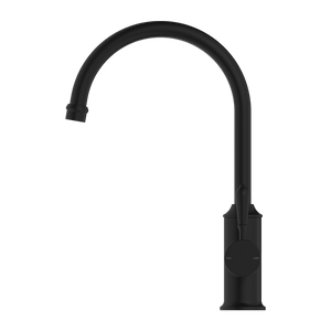 Nero Mixer Taps YORK KITCHEN MIXER GOOSENECK SPOUT WITH METAL LEVER MATTE BLACK (NR69210602MB)