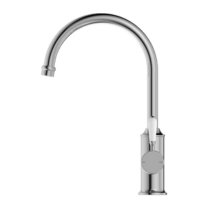 Nero Mixer Taps YORK KITCHEN MIXER GOOSENECK SPOUT WITH WHITE PORCELAIN LEVER CHROME (NR69210601CH)