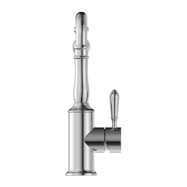 Nero Mixer Taps YORK KITCHEN MIXER HOOK SPOUT WITH METAL LEVER CHROME (NR69210702CH)