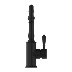 Nero Mixer Taps YORK KITCHEN MIXER HOOK SPOUT WITH METAL LEVER MATTE BLACK (NR69210702MB)