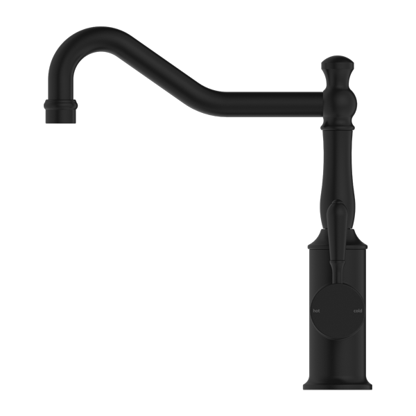 YORK KITCHEN MIXER HOOK SPOUT WITH METAL LEVER MATTE BLACK (NR69210702MB)