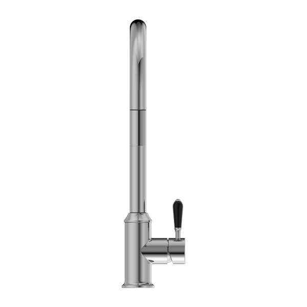 Nero Mixer Taps YORK PULL OUT SINK MIXER WITH VEGIE SPRAY FUNCTION WITH BLACK PORCELAIN LEVER CHROME (NR69210803CH)